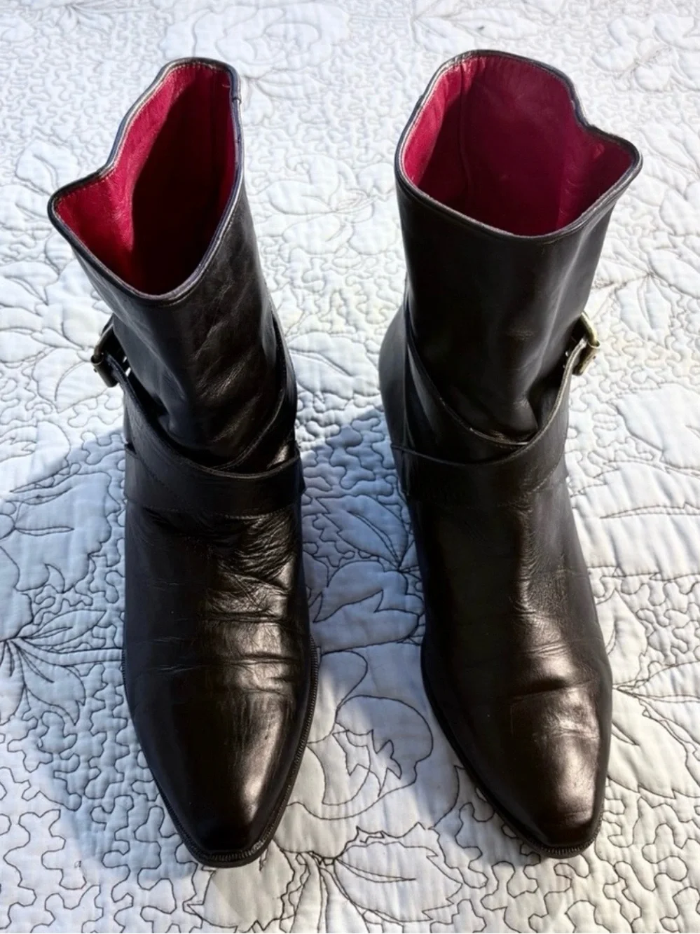 💥Yves Saint Laurent YSL Paris Tom Ford Era Leather Ankle Strap Boots Sz 9🧡